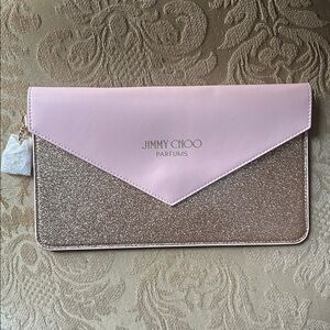 Jimmy Choo Pink and Silver Glitter Clutch-large size